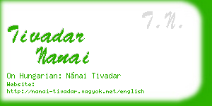 tivadar nanai business card